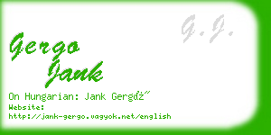 gergo jank business card